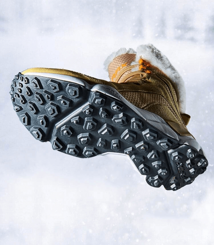 Casual Lace-Up Leather Snow Boots with Fur, Women's Waterproof Winter Footwear with Plush Lining and Rugged Sole